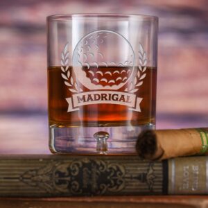 Hausfasler Custom Golf Theme Crystal Whiskey Rocks Glass