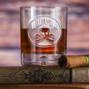 Hausfasler Skull & Bones Crystal Whiskey Glass – Unique Engraved Tumbler