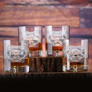 Hausfasler Engraved "Your Poison" Crystal Whiskey Glass Set – Arsenic & Cyanide Theme
